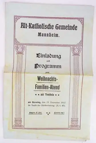 Mannheim Konvolut Programm um 1910 Festveranstaltungen