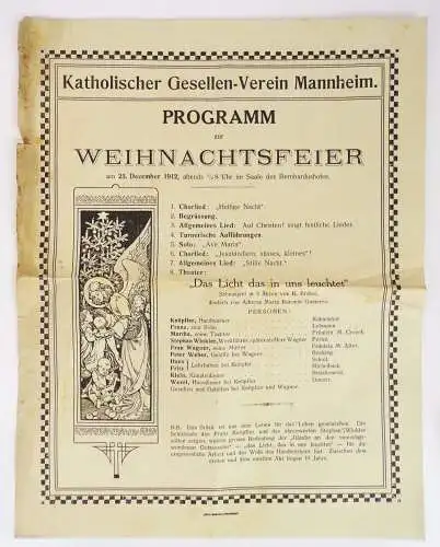 Mannheim Konvolut Programm um 1910 Festveranstaltungen