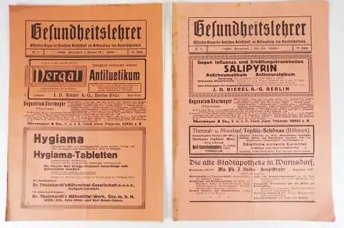 Zeitung 2 Stücl Gesundheitslehrer Nr 9 und 12 1915 Warnsdorf