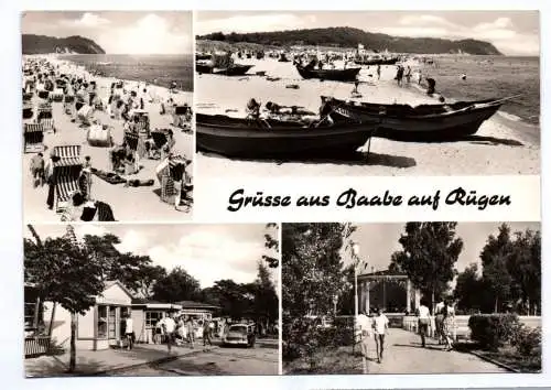 Ak Grüsse aus Baabe auf Rügen 1969 Boote am Strand