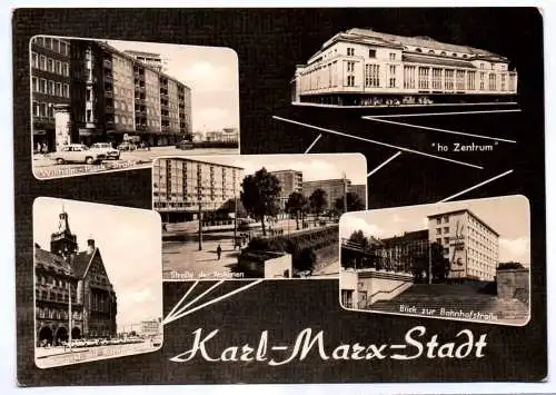 Ak Karl Marx Stadt Ho Zentrum Straße der Nationen 1975