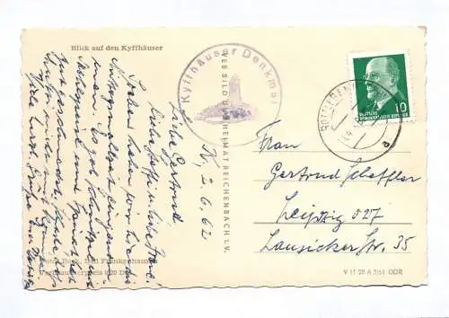 Foto Ak Blick auf den Kyffhäuser 1961