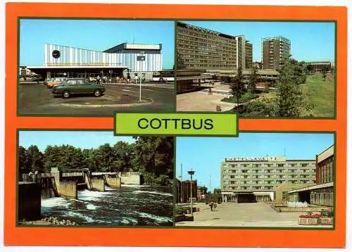 Ak Cottbus Bahnhof Im Zentrum Kleines Spreewehr 1987 Hotel Lausitz