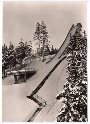 Foto Ak Großsprunganalge Schanze am Rennsteig bei Oberhof 1964 Skisprungschanze