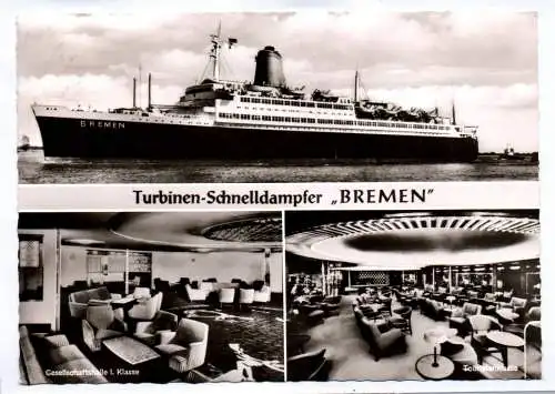 Ak Turbinen Schnelldampfer Bremen 1962 Flaggschiff des Norddeutschen Lloyd