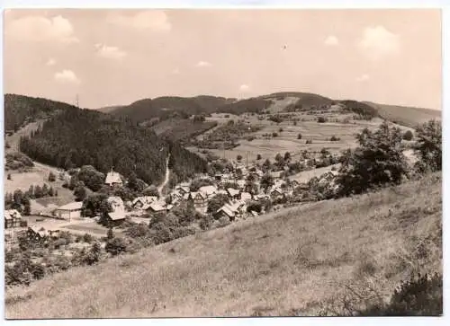Foto Ak Ferienort Schönbrunn Thüringer Wald vom Drahtberg aus gesehen 1973