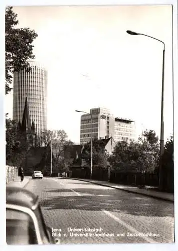 Foto Ak Jena Universitätsstadt Blick zum Universitätshochhaus u. Zeiss 1973