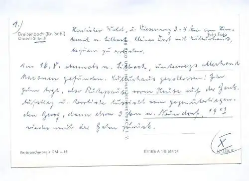 Foto Ak Breitenbach Kreis Suhl Ortsteil Silbach 1964