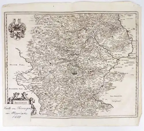 Thüringen Karte um 1800 Merian Kupferstich