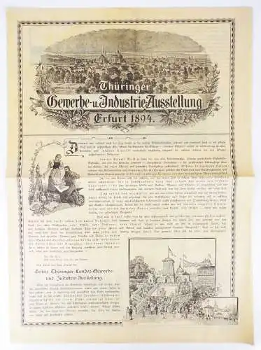 Thüringen Gewerbe und Industrie Ausstellung Erfurt 1894 Prospekt