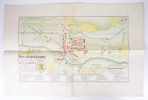 Barmen im Jahre 1761 Karte Stadtplan Faksimile um 1900