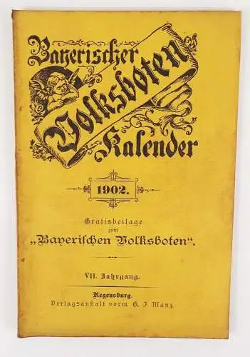 Bayerischen Volksboten Kalender 1902 Antik