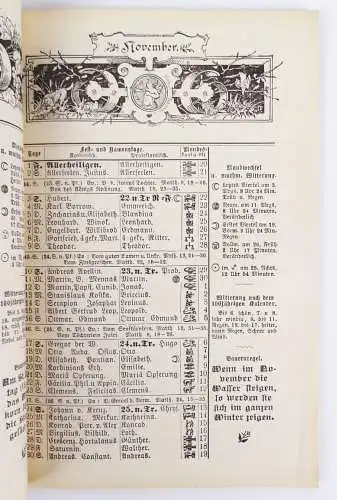 Alter Bayerischen Volksboten Kalender 1901