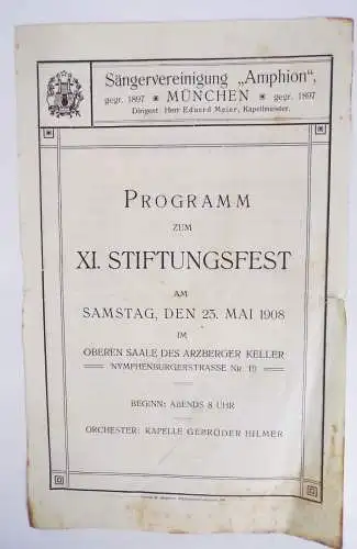 München um 1900 Veranstaltungen Programme Dokumente