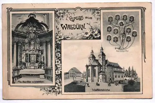 Litho Ak Gruss aus Walldürn Wallfahrtskirche 1913