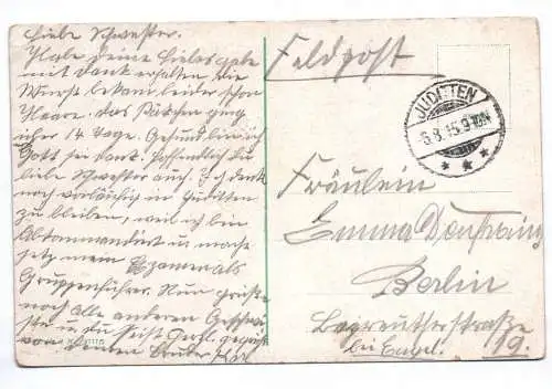 Ak Königsberg Pregelansicht Fischbrücke 1915 Feldpost