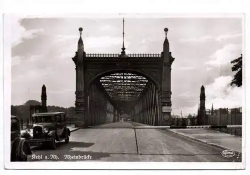 Ak Kehl am Rhein Rheinbrücke Automobil 1941