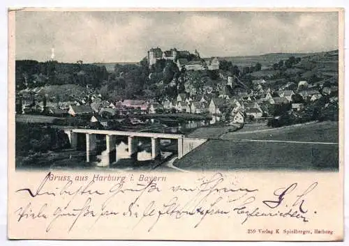 Litho Ak Gruss aus Harburg Schwaben Bayern 1900