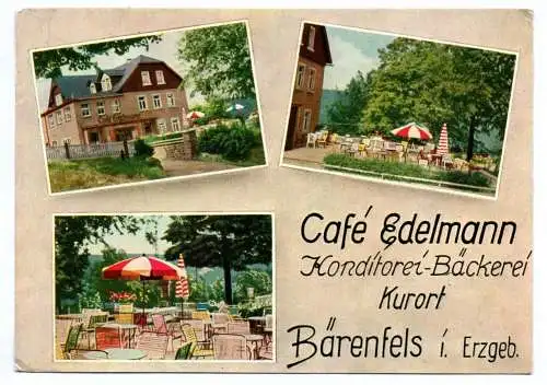 Ak Bärenburg Cafe Edelmann Konditorei Bäckerei  Erzgebirge 1966