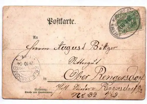 Ak Bischofswerda 1904 Stadtkapelle Bahnpost