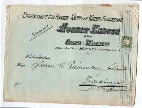 Firmen Brief August Knagge Herren Knaben Mode München 1906