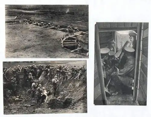 3 x Ak Kriegs Ausstellung Düsseldorf 1916 Soldaten Schützengraben Mörser WW1