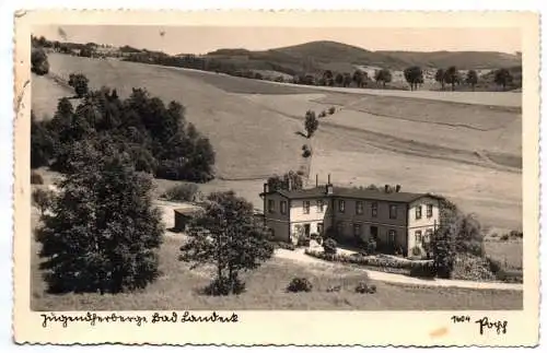 Echtfoto Ak Bad Landeck Jugendherberge Lądek-Zdrój 1937 Schlesien Luftpost Marke