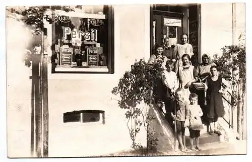 Foto Ak Deutsch Luppa Kolonialwaren Persil Reklame Schaufenster