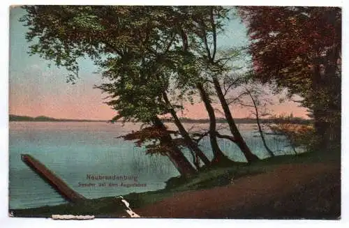 Ak Neubrandenburg Seeufer bei dem Augustbad