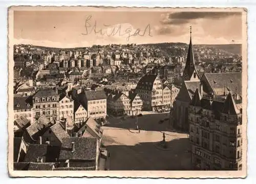 Echtfoto Ak Stuttgart Blick auf Leonhardsplatz 1940