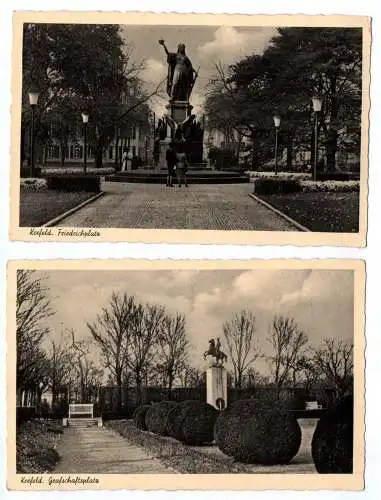 2 x Ak Krefeld Grafschaftsplatz Friedrichplatz um 1930
