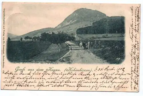 Litho Ak Gruß aus dem Hegau Hohenhöwen 1902