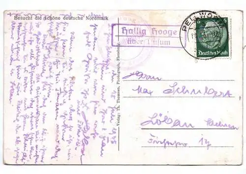 Ak Hallig Hooge Hanswarf 1935 Husum Stempel