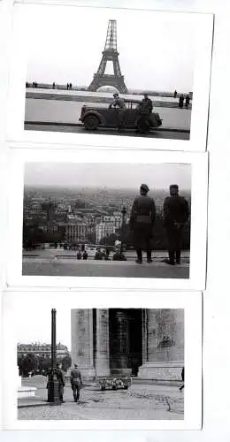 Foto Paris 2 Wk deutsche Soldaten 3 Stück WW2 france
