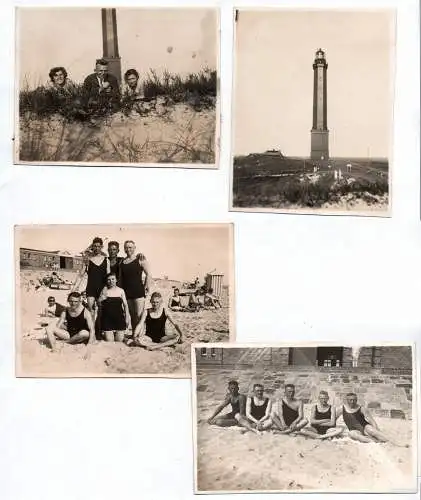 4 x Foto Norderney 1927 Sportdress Turm