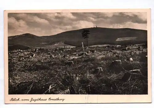 Ak Brocken Harz Blick vom Jagdhaus Ernstburg abgeholzter Wald 1942