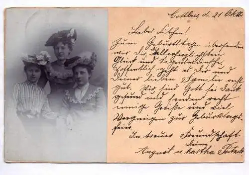 Foto Ak Cottbus Damen in feiner Mode 1902