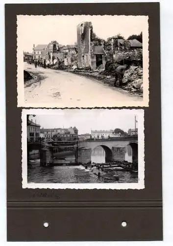 4 x Foto zerstörtes Meaux Umgebung France 2 Wk WW2