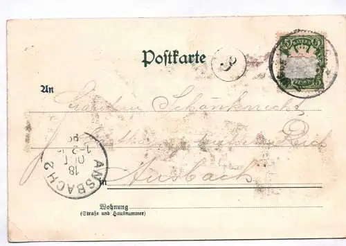 Litho Ak Gruss aus Weissenburg Sand 1899 Marktplatz Kirche Ellingerthor