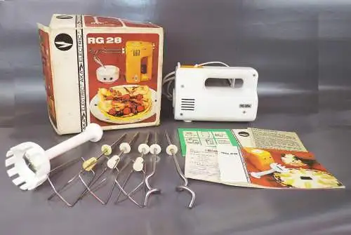 RG28s Mixer DDR Handrührgerät weiß Schneebesen Pürierstab Knethaken OVP Set