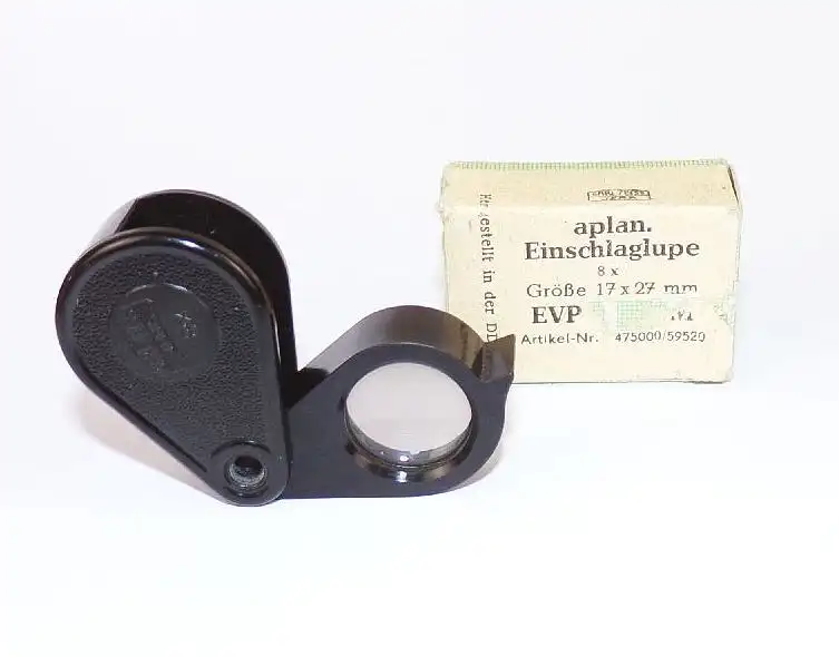 Carl Zeiss Jena Lupe 8 x Einschlaglupe mit OVP  0