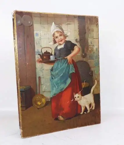 Pappschachtel Flachsspinnerei Hirschfelde Reklame Sammler um 1900 