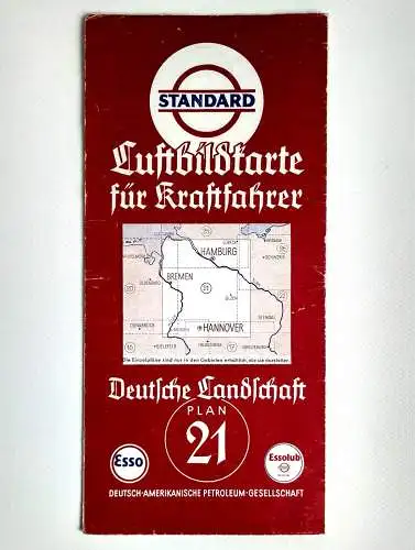Esso Luftbildkarte für Kraftfahrer Plan 21 Niedersachsen