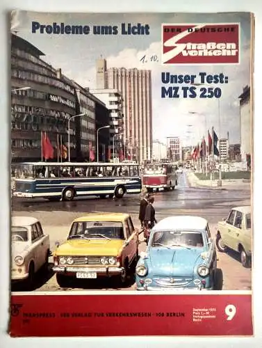 Der Deutsche Straßenverkehr 1973 Nr. 9 Probleme ums Licht Unser Test: MZ TS 250