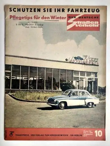 DDR Der Deutsche Straßenverkehr 1966 Nr. 10 Pflegetips für den Winter