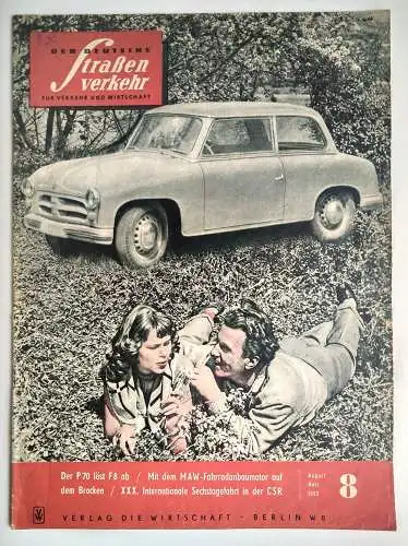 Der Deutsche Straßenverkehr DDR 1955 Nr. 8 Der P70 löst F8 ab