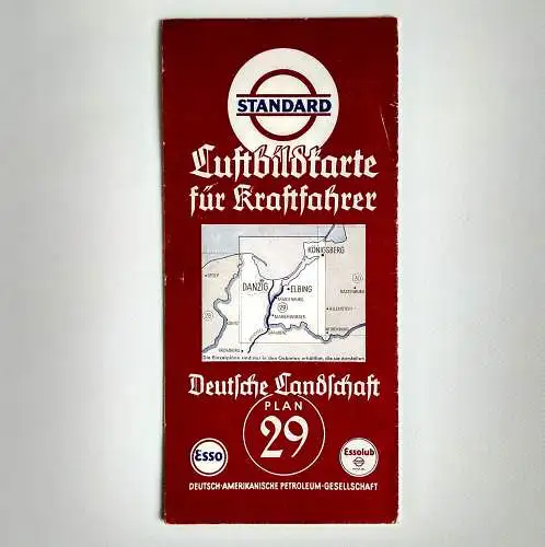 Esso Standard Luftbildkarte Königsberg Danzig Elbing Plan 29 Preußenland-Danzig