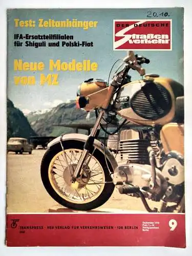 Der Deutsche Straßenverkehr 1972 Nr. 9 DDR Zeitschrift Neue Modelle von MZ