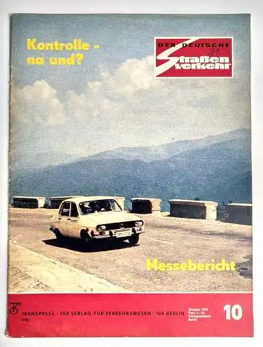 DDR Zeitschrift 1975 Nr. 10 Der Deutsche Straßenverkehr Kontrolle na und?