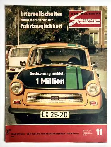 Der Deutsche Straßenverkehr 1973 Nr. 11 Intervallschalter DDR Zeitschrift